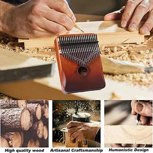 YSYFFPXXYYS Kalimba 21 Keys | Portable Thumb Piano for Adults & Beginners, Handcrafted with High-Quality Ore Steel & Solid Wood thumbnail 4