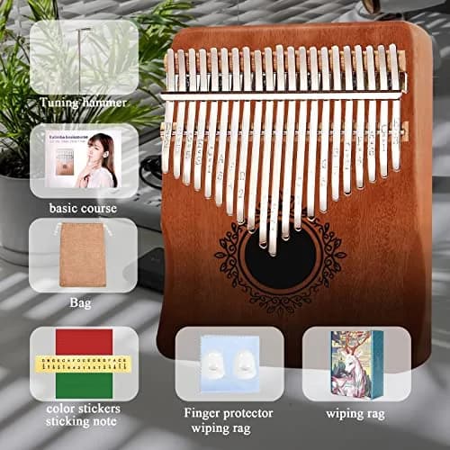 YSYFFPXXYYS Kalimba 21 Keys | Portable Thumb Piano for Adults & Beginners, Handcrafted with High-Quality Ore Steel & Solid Wood thumbnail 6