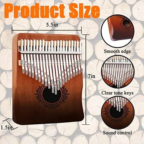 YSYFFPXXYYS Kalimba 21 Keys | Portable Thumb Piano for Adults & Beginners, Handcrafted with High-Quality Ore Steel & Solid Wood thumbnail 3