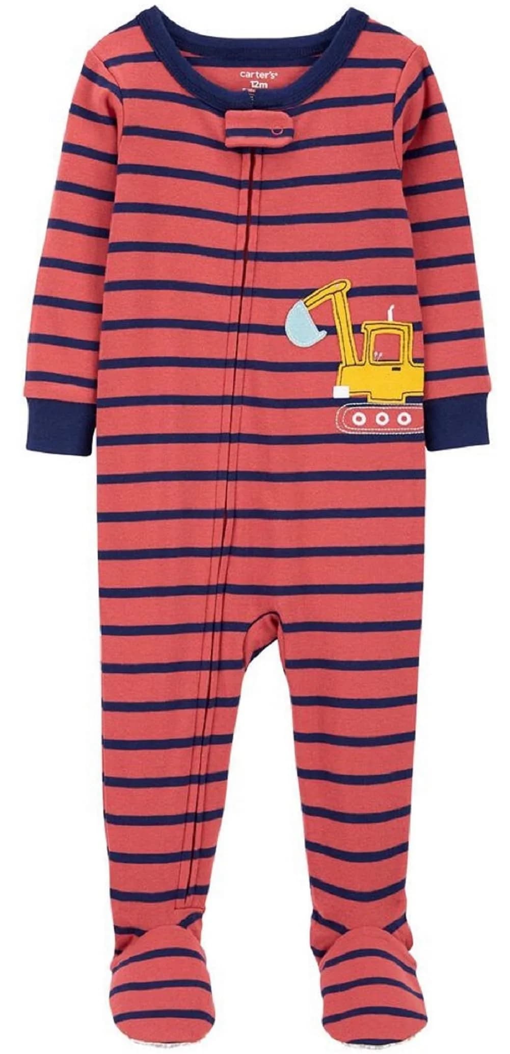 Carter's Boys' 12 Months Sleep & Play Outfit | Snug Cotton Backhoe Design (70-120 chars) — Cotton Backhoe / 12 Months