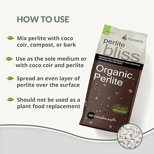 Plantonix Perlite Bliss 24 Qts Organic Soil Amendment for Plants | Improves Drainage & Aeration thumbnail 3