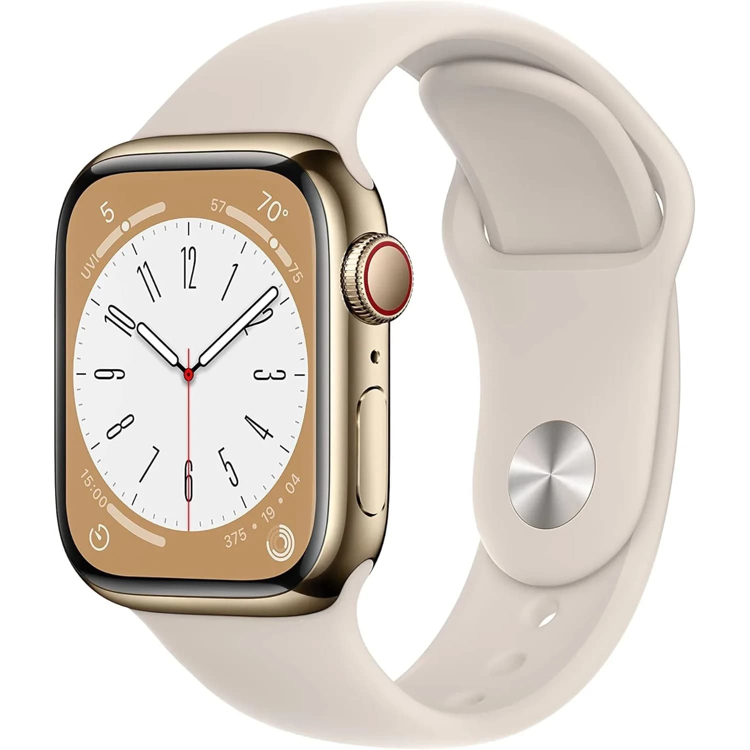 Apple Watch Series 8 (PRODUCT)Red Aluminum Case 41mm | Cellular Connectivity for India — Starlight / 41MM / S/M