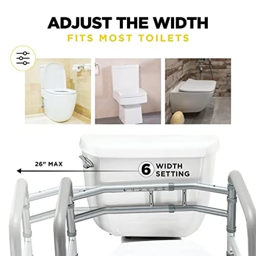 Medical king Toilet Safety Rails for Seniors Adjustable Detachable Fits Most Toilets | Support & Stability thumbnail 3