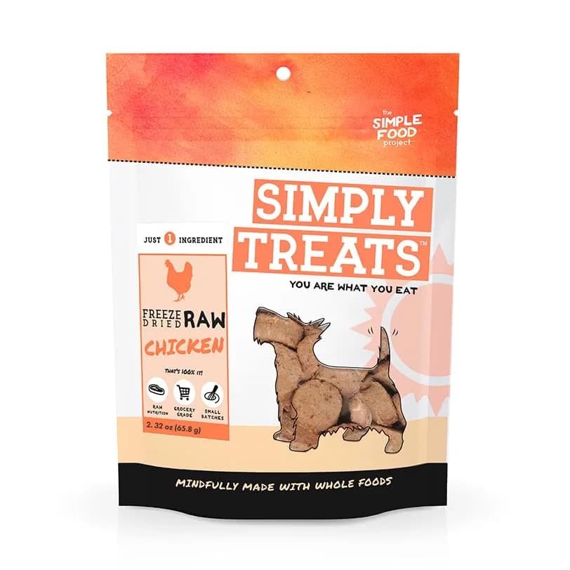 Simple Food Project Freeze Dried Raw Dog Treats Chicken | Grain-Free, All Natural, 1.7oz