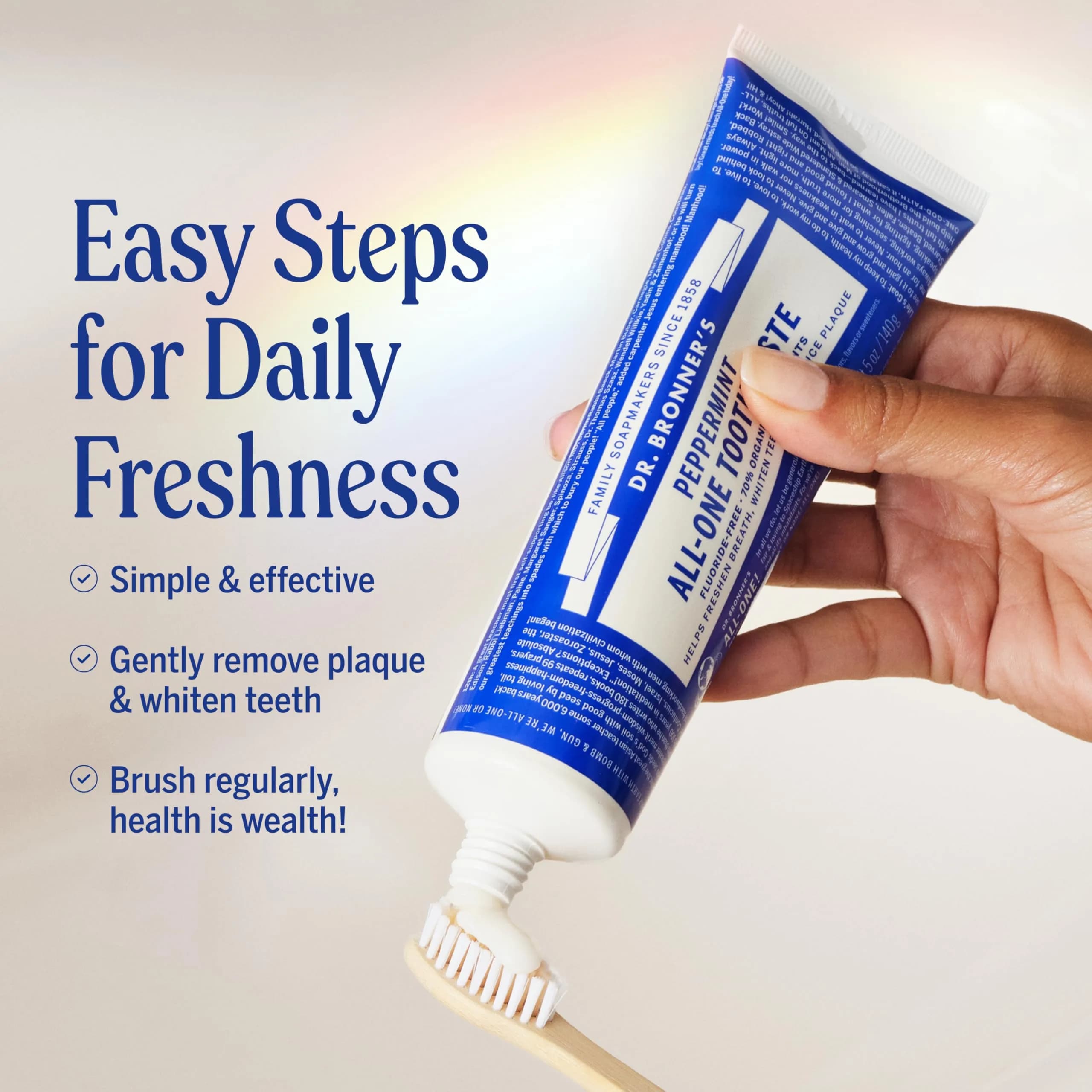 Dr. Bronner's All-One Toothpaste Variety Pack 20oz (5oz Each) | USA Import, Fluoride-Free, Organic, Vegan - view 5