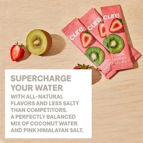 Cure Hydration Strawberry Kiwi Electrolyte Powder 14 Packets | 4x Electrolytes, No Added Sugar, Vegan, FSA/HSA Eligible thumbnail 5
