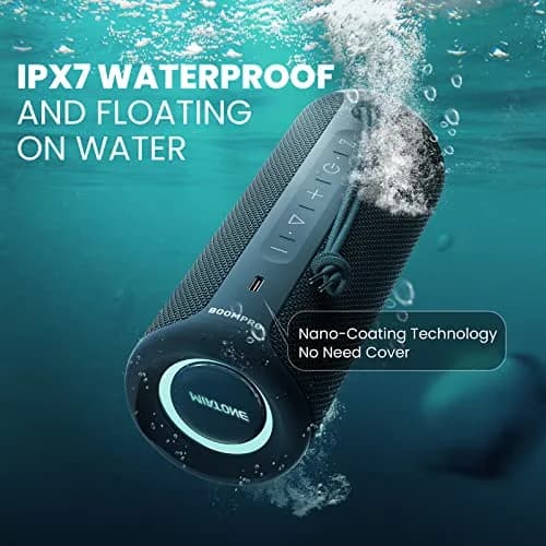 MIATONE 36W Portable Bluetooth Speaker | Stereo Sound, 24H Playtime, IPX7 Waterproof (Blue) thumbnail 5