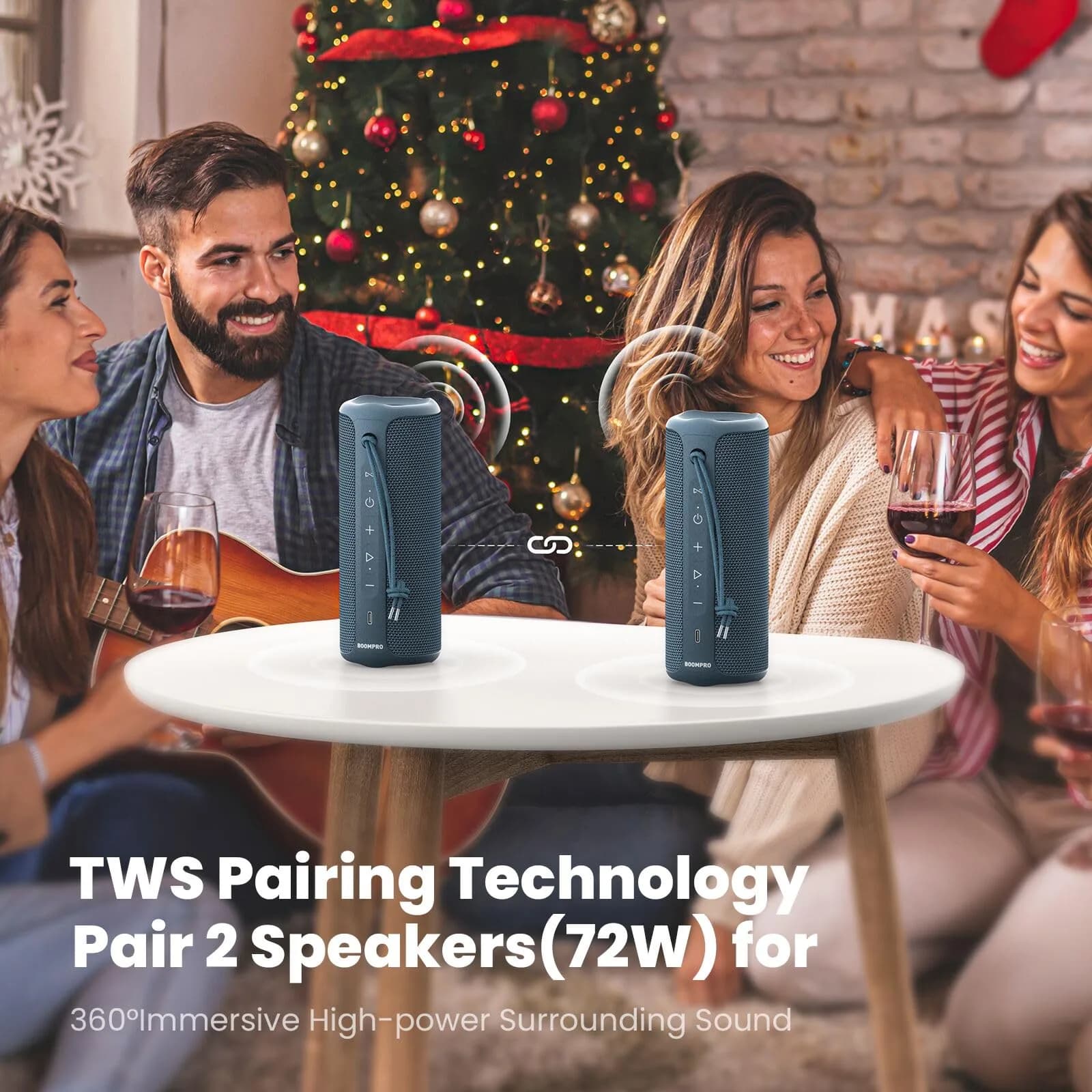 MIATONE 36W Portable Bluetooth Speaker | Stereo Sound, 24H Playtime, IPX7 Waterproof (Blue) - view 6