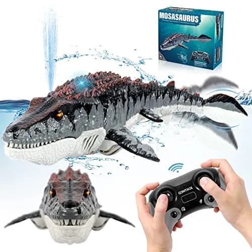 fromeasy RC Mosasaurus Dinosaur Toy Water Control | Water Spray & Light Fun (100-120 chars) thumbnail 1