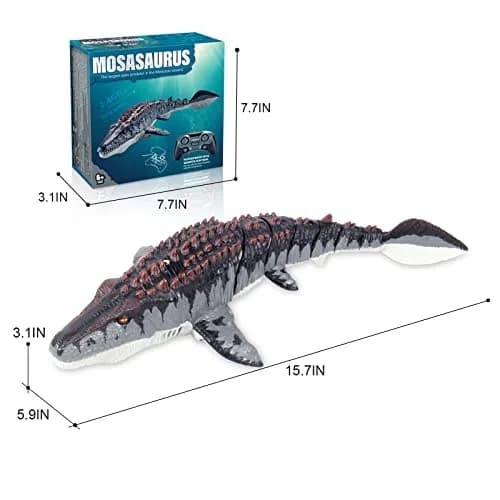 fromeasy RC Mosasaurus Dinosaur Toy Water Control | Water Spray & Light Fun (100-120 chars) thumbnail 8