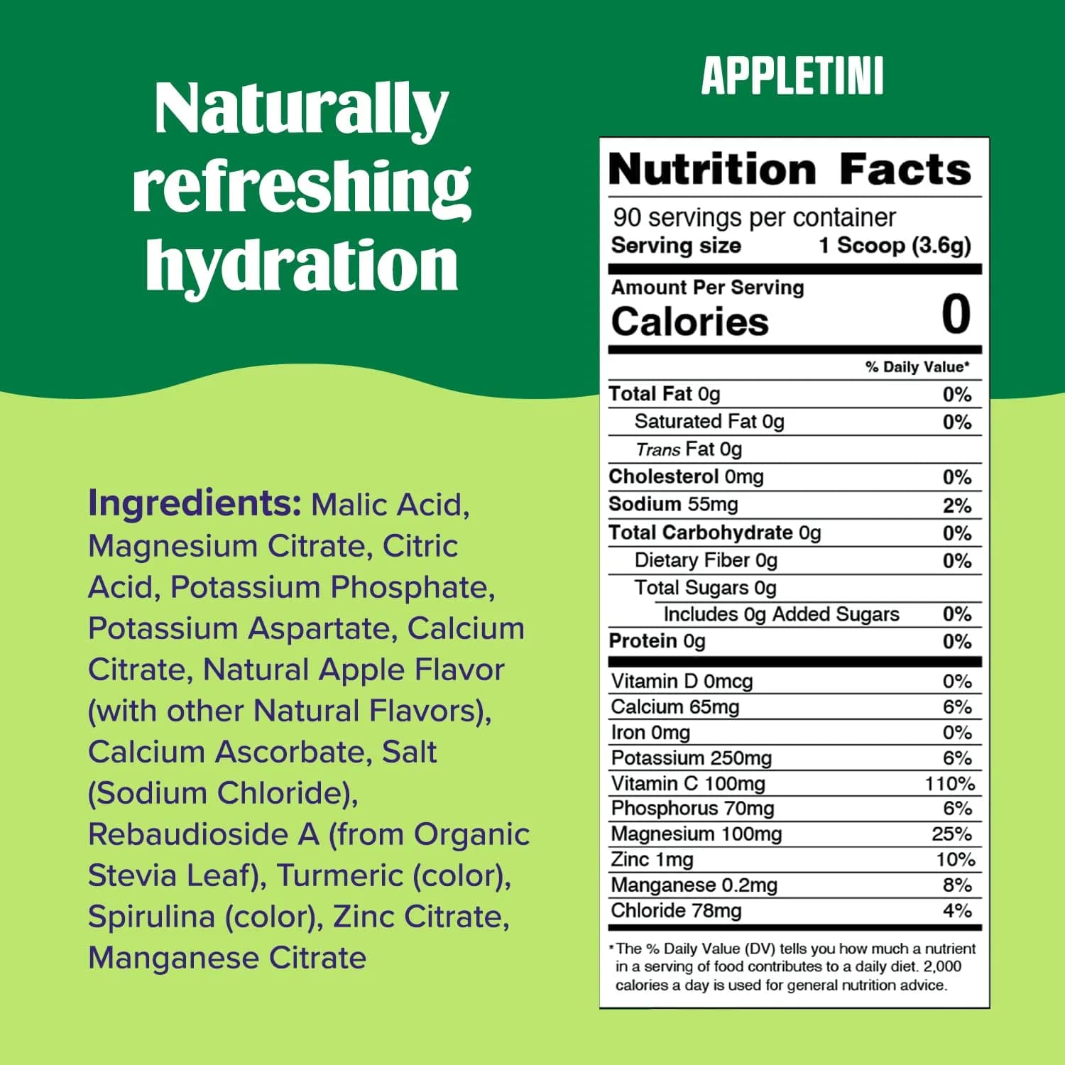 Ultima Replenisher Electrolyte Powder Drink Mix Sugar Free Appletini, 90 Servings | Hydration with 6 Key Electrolytes & Trace Minerals - view 3