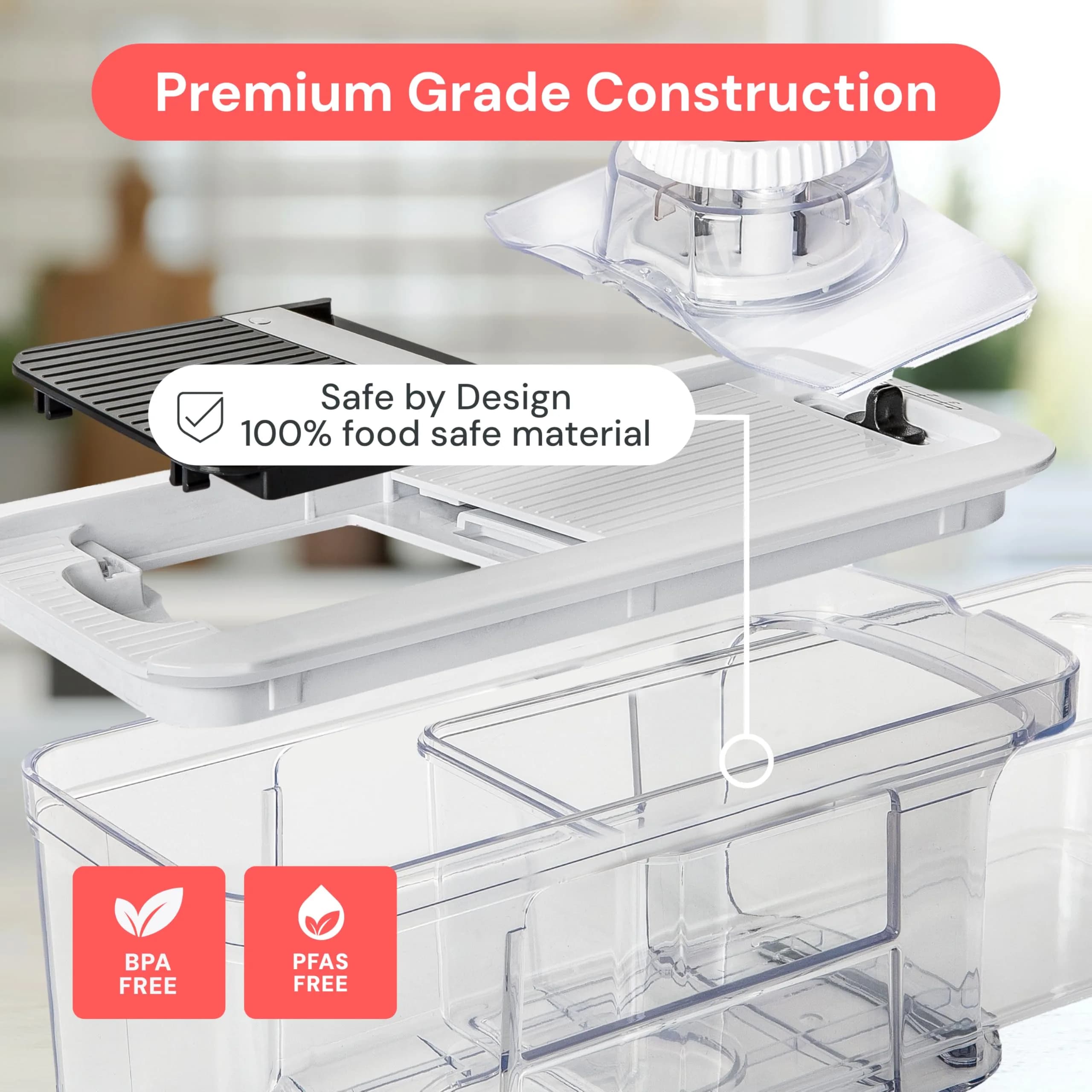Fullstar Pro XL Vegetable Chopper & Mandoline Slicer with Catch Tray, 1.7 L (1.69 kg) | 6-in-1 Kitchen Tool - view 5