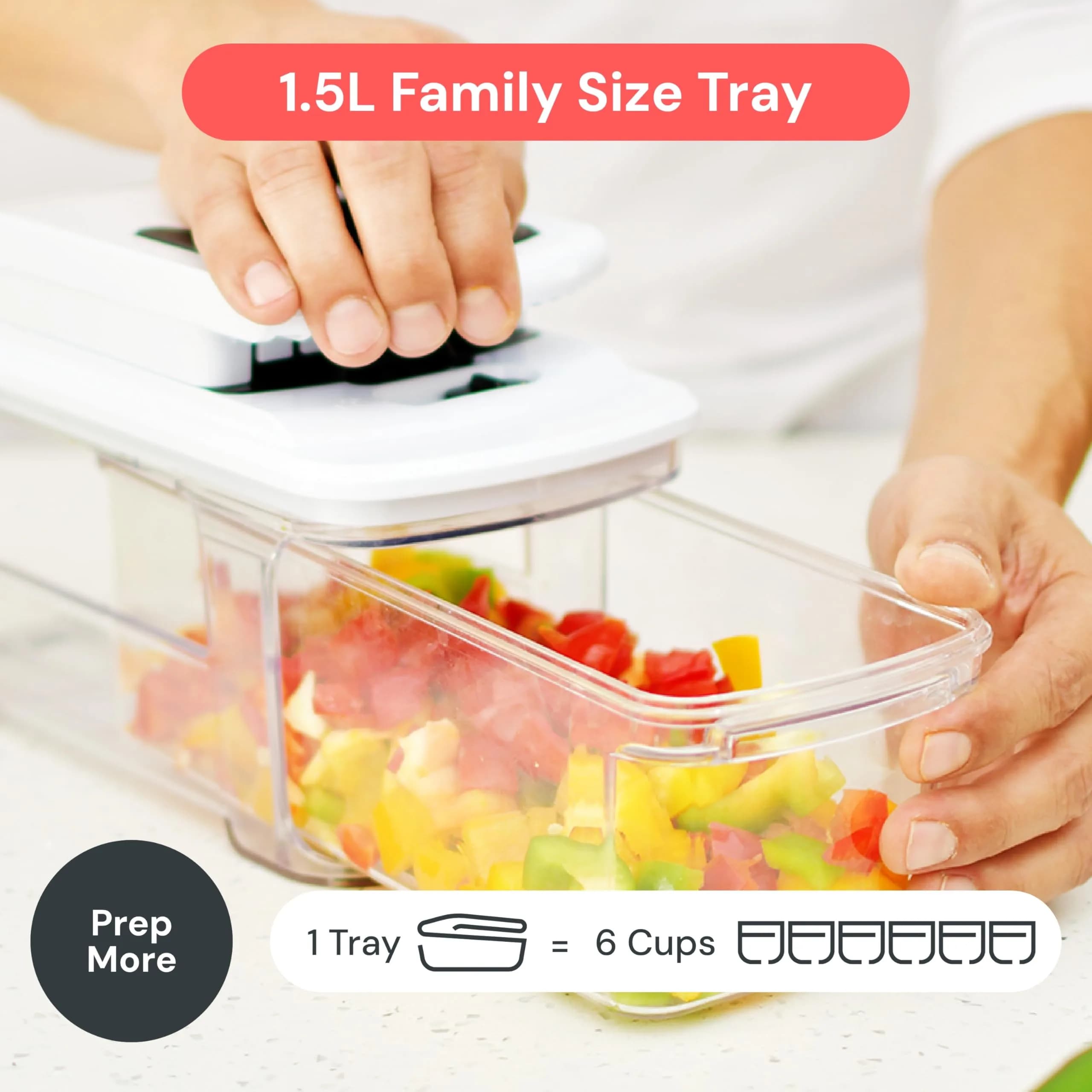 Fullstar Pro XL Vegetable Chopper & Mandoline Slicer with Catch Tray, 1.7 L (1.69 kg) | 6-in-1 Kitchen Tool - view 7