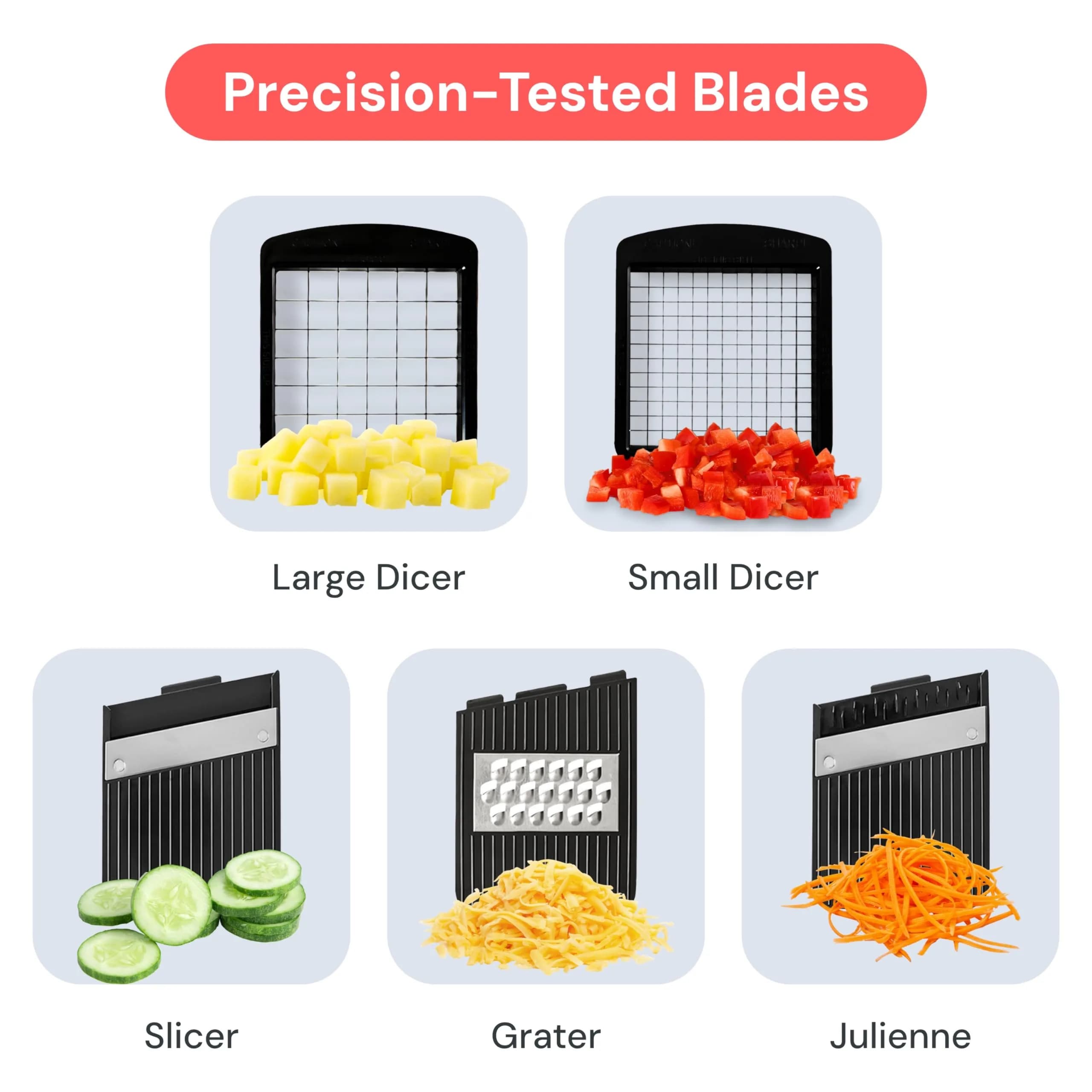 Fullstar Pro XL Vegetable Chopper & Mandoline Slicer with Catch Tray, 1.7 L (1.69 kg) | 6-in-1 Kitchen Tool - view 4