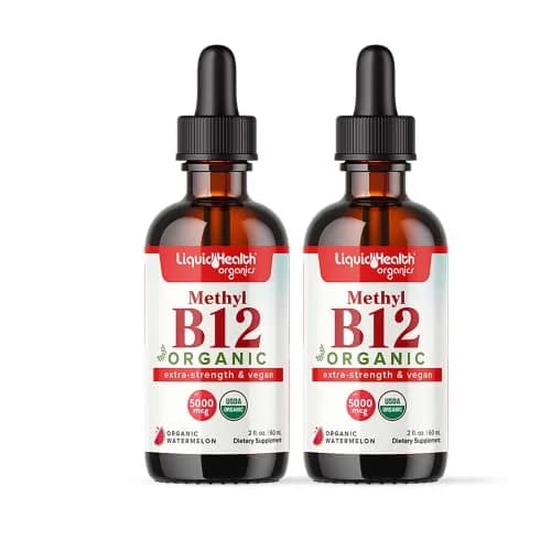 LIQUIDHEALTH USDA Organic Methyl B12 Liquid Drops 2 Fl Oz (60ml) | Boost Energy & Memory thumbnail 1