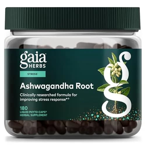 Gaia Herbs Ashwagandha Root 350 mg Vegan Capsules | 90 Servings (180 Count) thumbnail 1