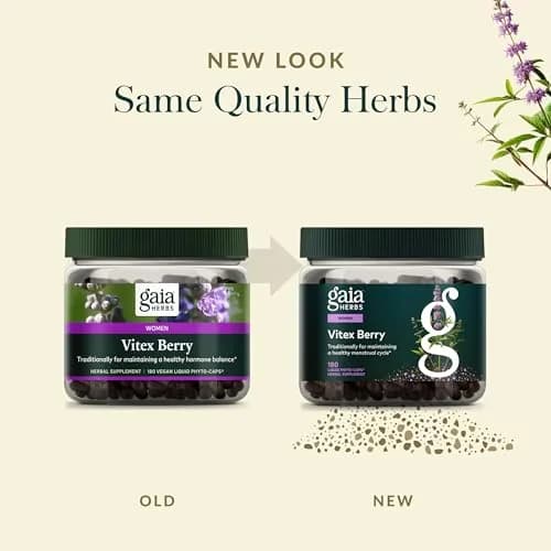 Gaia Herbs Vitex Berry Liquid Herbal Supplement 1000 mg Vegan Phyto-Caps | Supports Hormone Balance for Women thumbnail 6