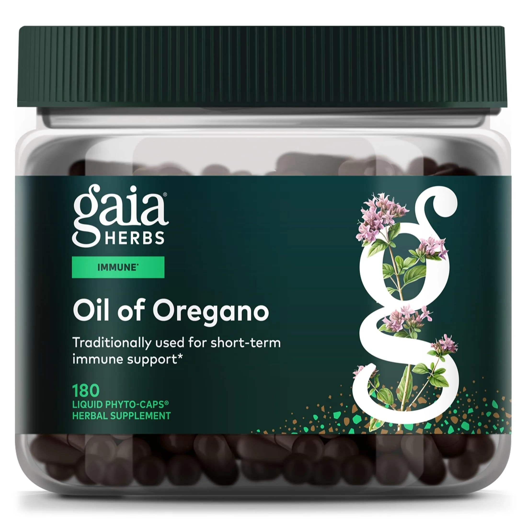 Gaia Herbs Oil of Oregano 230 mg Vegan Capsules 180 Count | Immune & Antioxidant Support with Carvacrol & Thymol — Capsule