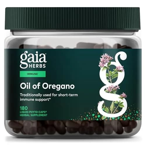 Gaia Herbs Oil of Oregano 230 mg Vegan Capsules 180 Count | Immune & Antioxidant Support with Carvacrol & Thymol thumbnail 1
