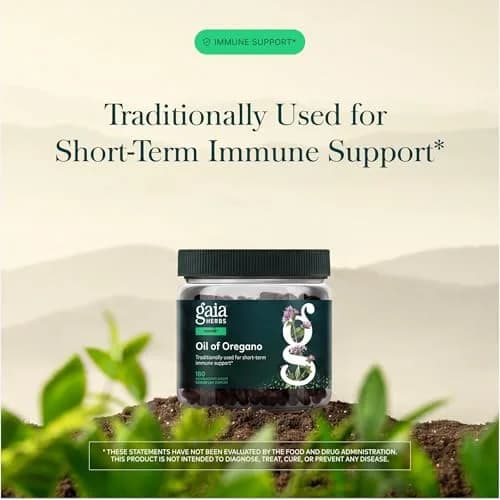Gaia Herbs Oil of Oregano 230 mg Vegan Capsules 180 Count | Immune & Antioxidant Support with Carvacrol & Thymol thumbnail 3