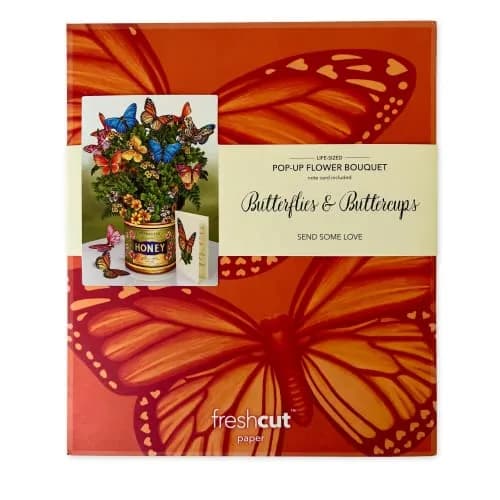 Freshcut Paper Butterflies & Buttercups 12" Pop Up Card | Blooming Art Bouquets thumbnail 8