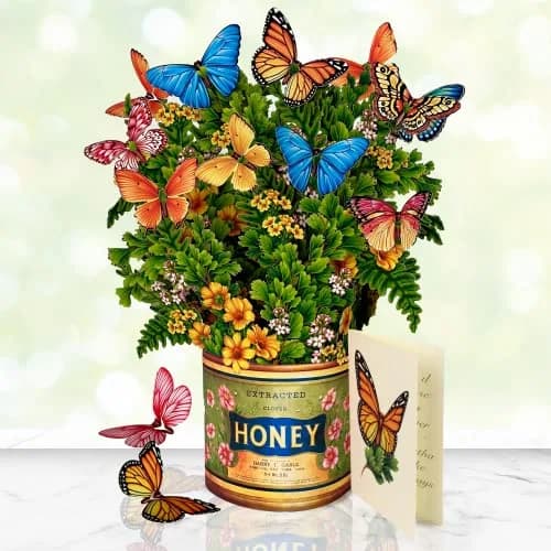 Freshcut Paper Butterflies & Buttercups 12" Pop Up Card | Blooming Art Bouquets thumbnail 2