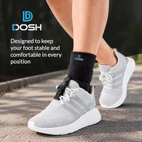 Dosh AFO Foot Drop Brace - Drop Foot Support for Walking - Unisex (Black) | Secure Buckle Closure, Adjustable Strap, Soft Neoprene thumbnail 8