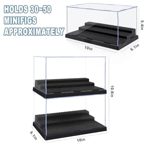 Pokiiulk Display Cases for Minifigures 2-Pack | Acrylic Acrylic Display Enclosure for Kids & Adults thumbnail 3