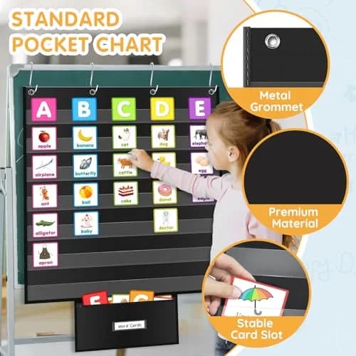 ALSLEA Standard Pocket Chart 71cm x 71cm (28"x28") | Classroom Organization & Learning Tool thumbnail 4