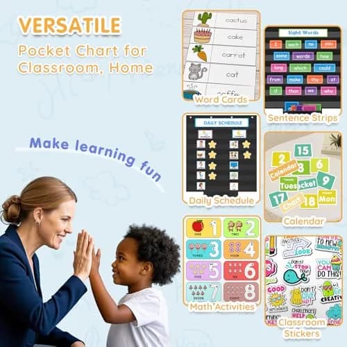 ALSLEA Standard Pocket Chart 71cm x 71cm (28"x28") | Classroom Organization & Learning Tool thumbnail 2