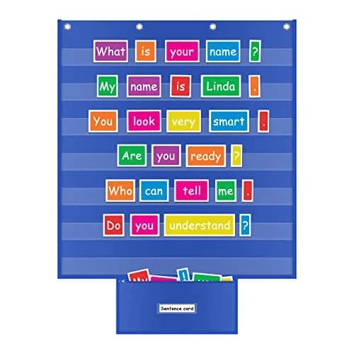 ALSLEA Standard Pocket Chart with Zipper Storage Bag 71cm x 71cm (28"x28") | Teacher Essential for Classroom Learning thumbnail 1