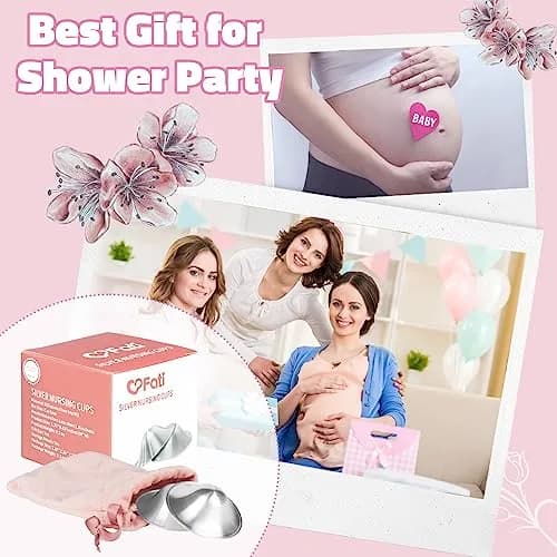 FATI Silver Nursing Cups 2-Pack | 925 Sterling Silver Nipple Shields for Sore Nipple Relief thumbnail 7