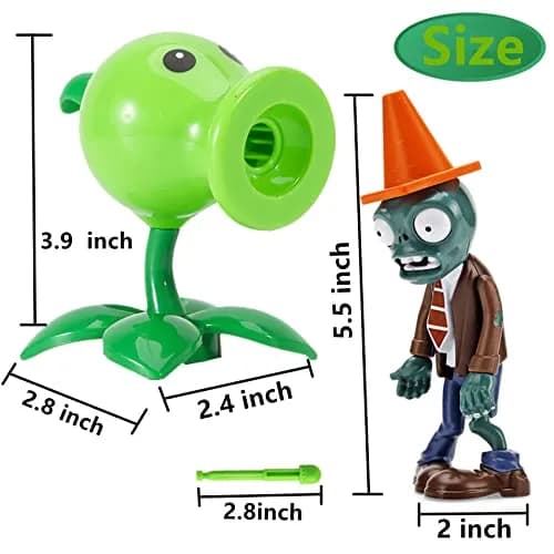 JHESAO Plants and Zombies Action Figures Set 2 PCS | PVZ Toys for Kids & Fans, Birthday & Christmas Gift thumbnail 2