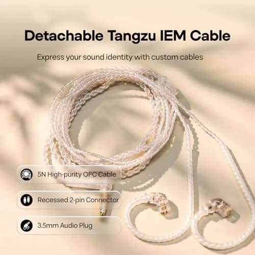 Linsoul TANGZU Wan'er S.G 10mm DD Driver PET Diaphragm IEM with Metal Nozzle, 1.2m OFC Cable | Smooth, Full-Bodied Sound thumbnail 6