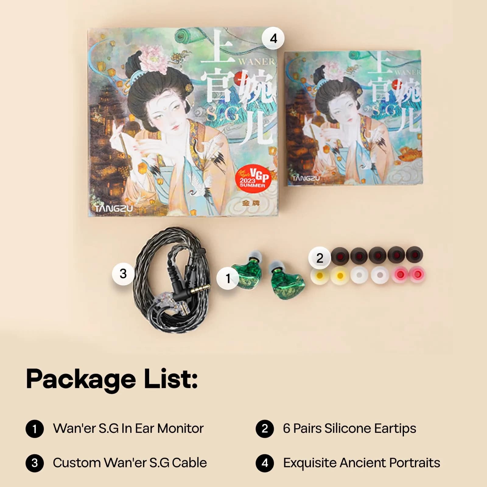 Linsoul TANGZU Wan'er S.G 10mm DD Driver PET Diaphragm IEM with Metal Nozzle, 1.2m OFC Cable | Smooth, Full-Bodied Sound - view 9