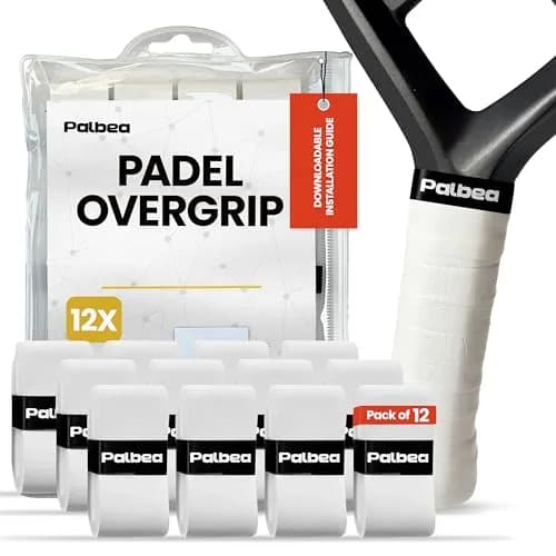 Palbea Padel Racket Grip Tape 12-Pack White | Superior Sweat Absorption & Non-Slip Grip thumbnail 1
