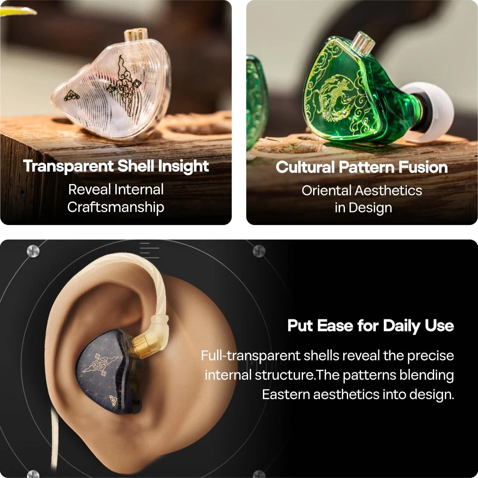 Linsoul TANGZU Wan'er S.G 10mm DD Driver IEM with Metal Nozzle & 0.78mm 2Pin Cable | Black - view 5