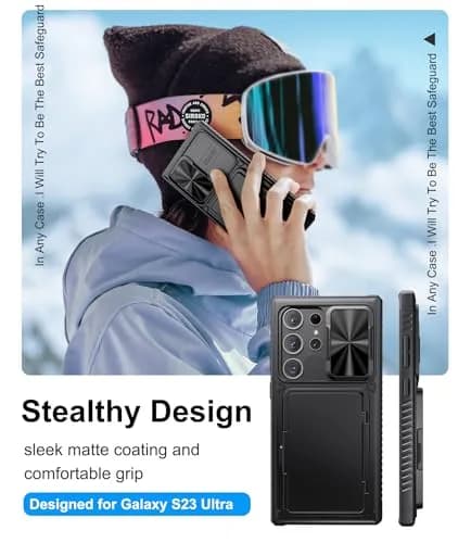 BXYJY Samsung Galaxy S23 Ultra Wallet Case with Card Holder & Kickstand, Black | Shockproof & Camera Cover thumbnail 8