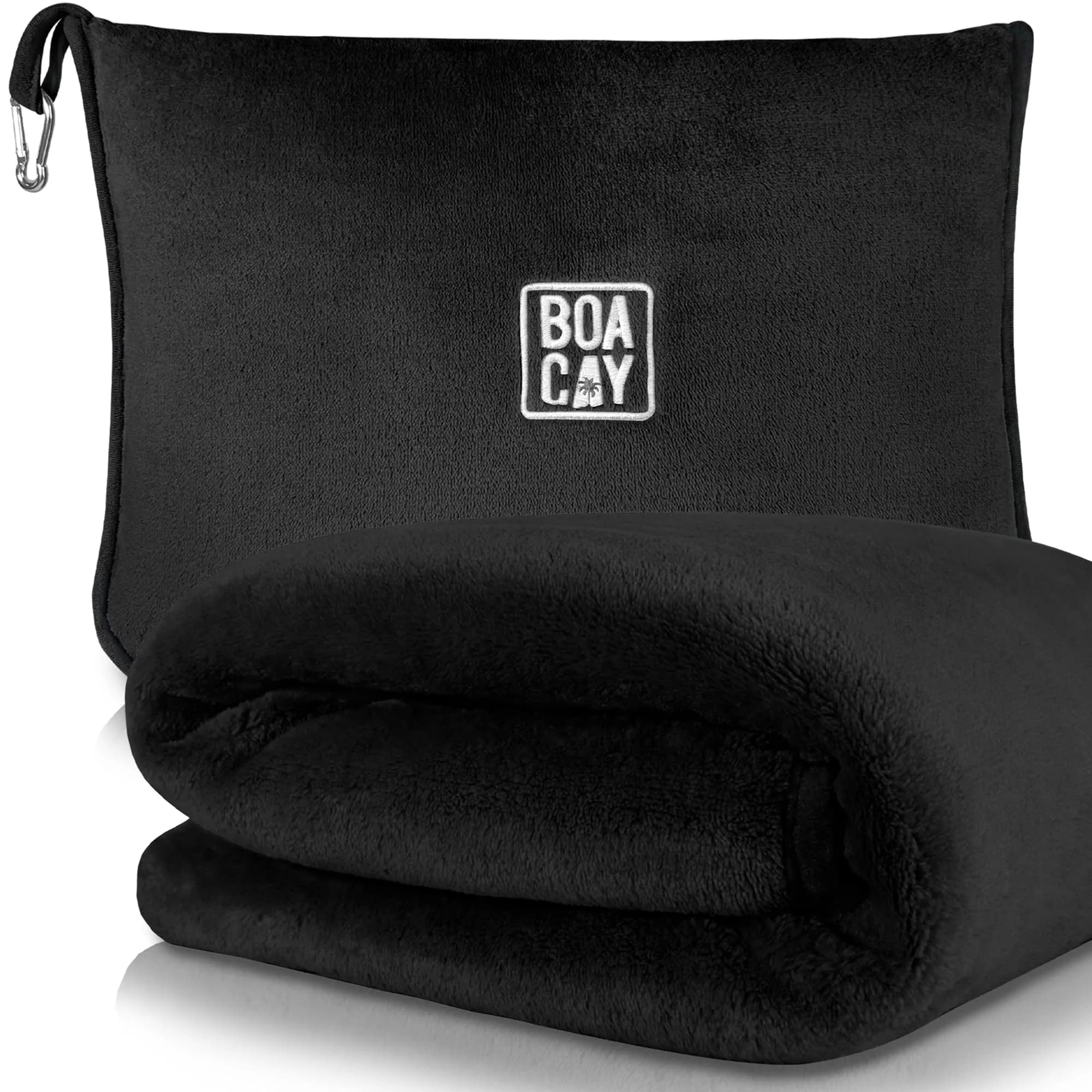 BOACAY Soft & Warm Travel Blanket Pillow 160cm x 100cm | Micro Plush for Airplane & Car