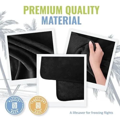BOACAY Soft & Warm Travel Blanket Pillow 160cm x 100cm | Micro Plush for Airplane & Car thumbnail 5