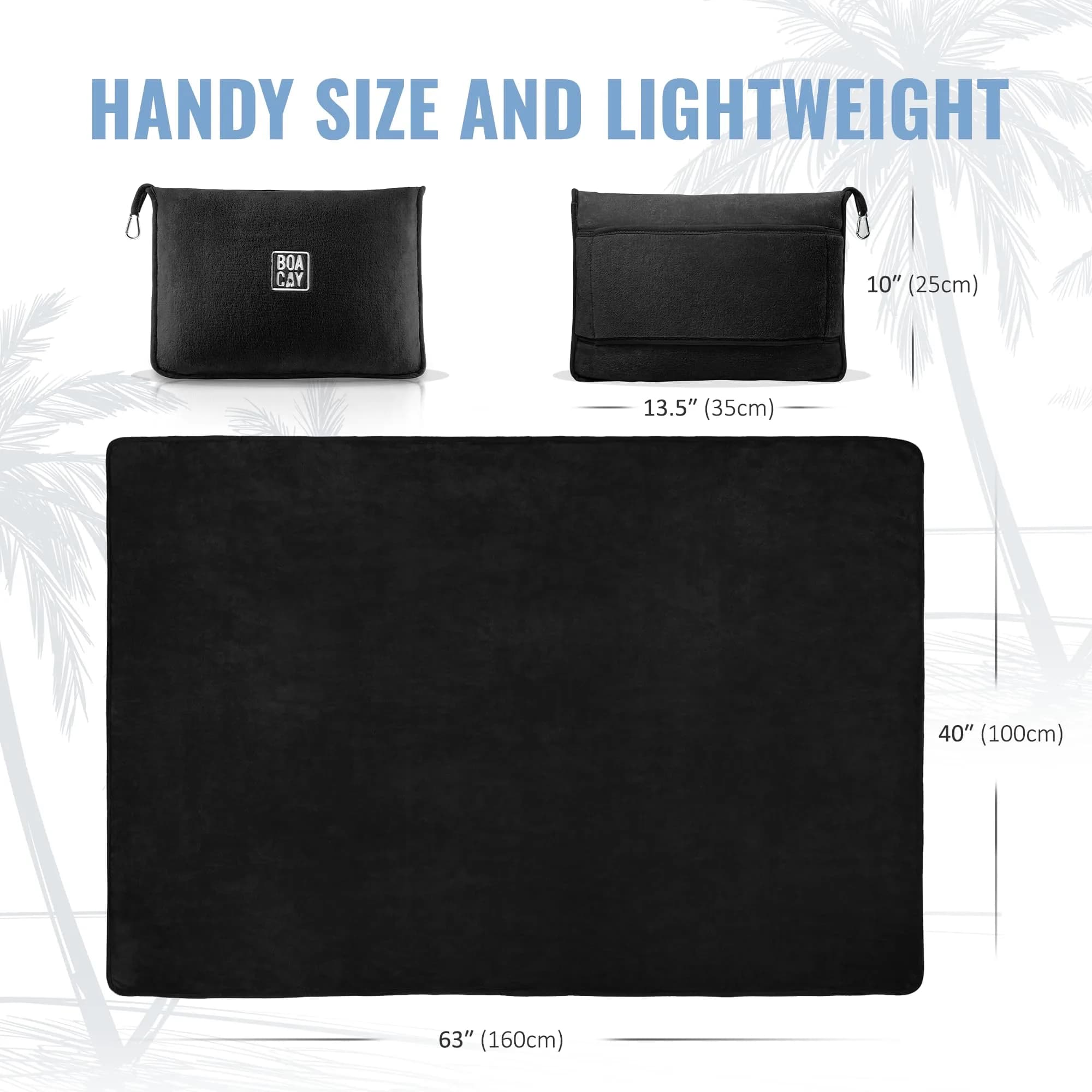 BOACAY Soft & Warm Travel Blanket Pillow 160cm x 100cm | Micro Plush for Airplane & Car - view 7