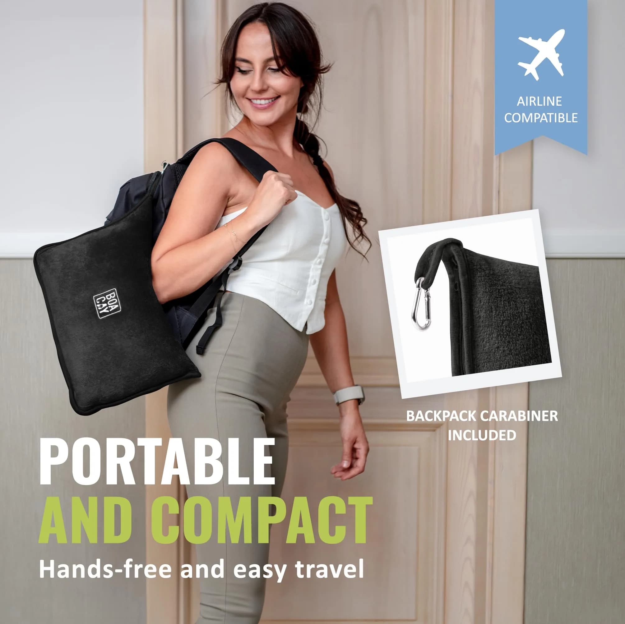 BOACAY Soft & Warm Travel Blanket Pillow 160cm x 100cm | Micro Plush for Airplane & Car - view 3