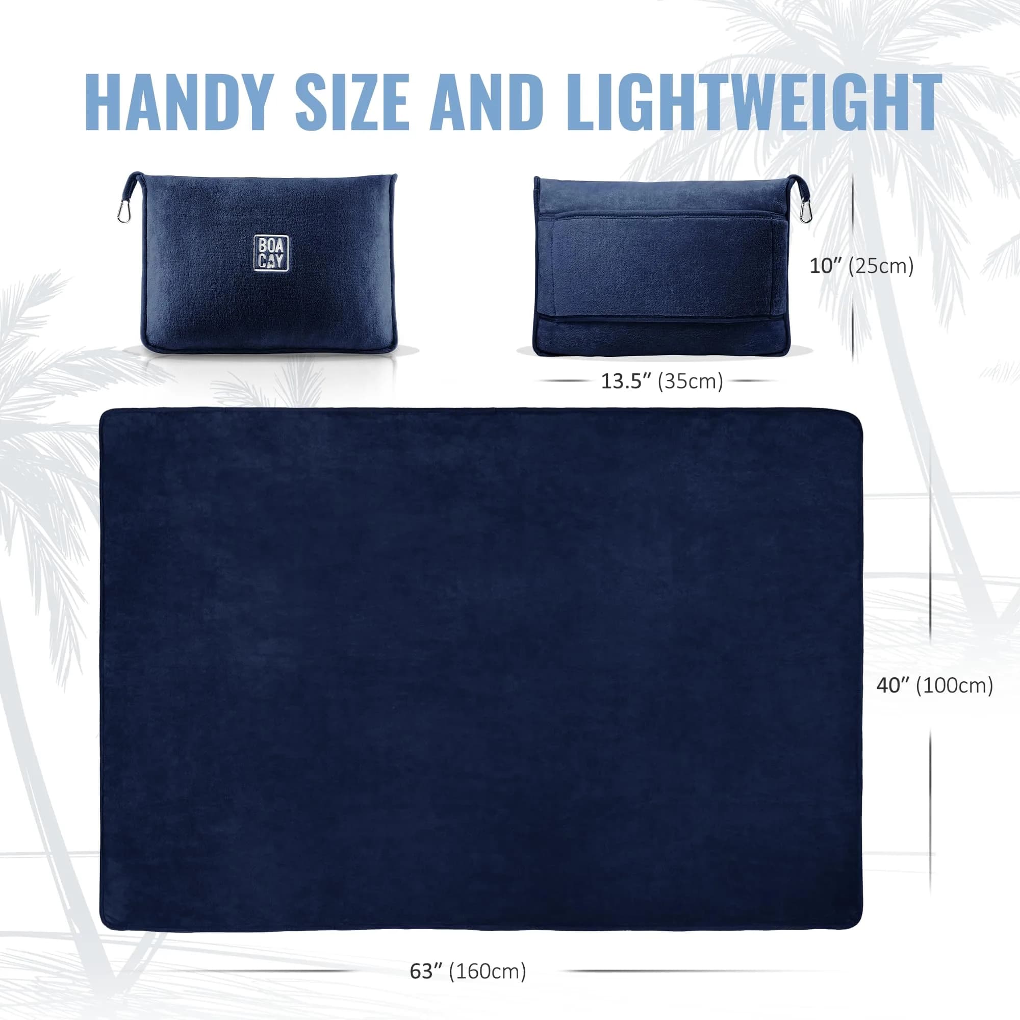 BOACAY Soft & Warm Travel Blanket Pillow 100x160cm (40x63") | Breathable Micro Plush for All Seasons - view 7