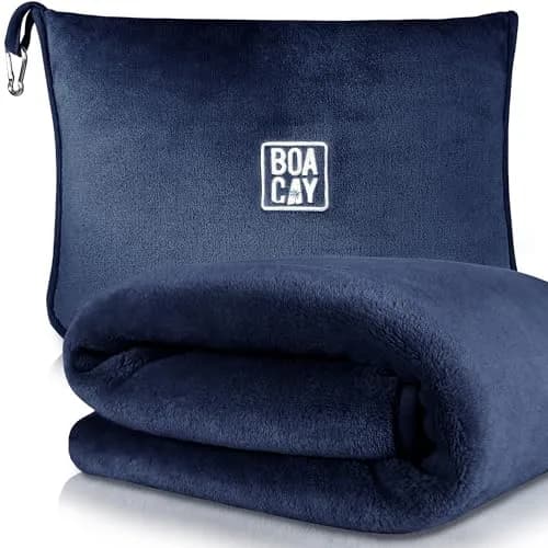 BOACAY Soft & Warm Travel Blanket Pillow 100x160cm (40x63") | Breathable Micro Plush for All Seasons thumbnail 1