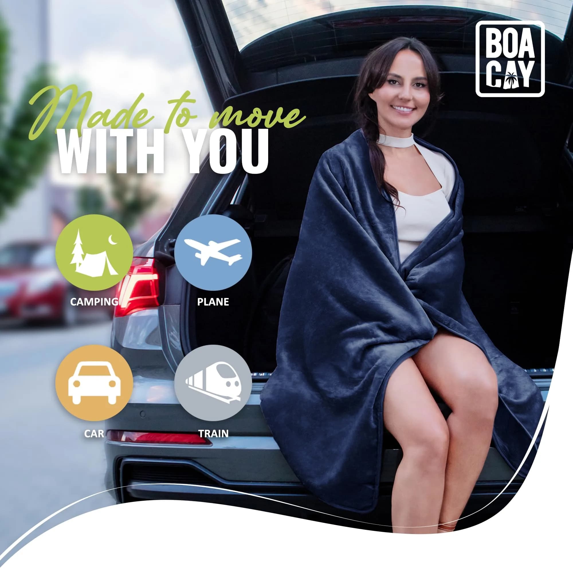 BOACAY Soft & Warm Travel Blanket Pillow 100x160cm (40x63") | Breathable Micro Plush for All Seasons - view 8