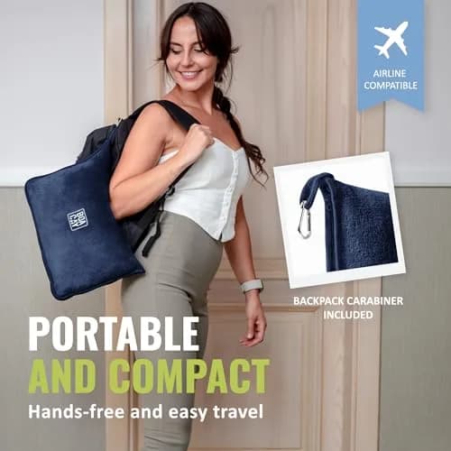 BOACAY Soft & Warm Travel Blanket Pillow 100x160cm (40x63") | Breathable Micro Plush for All Seasons thumbnail 3