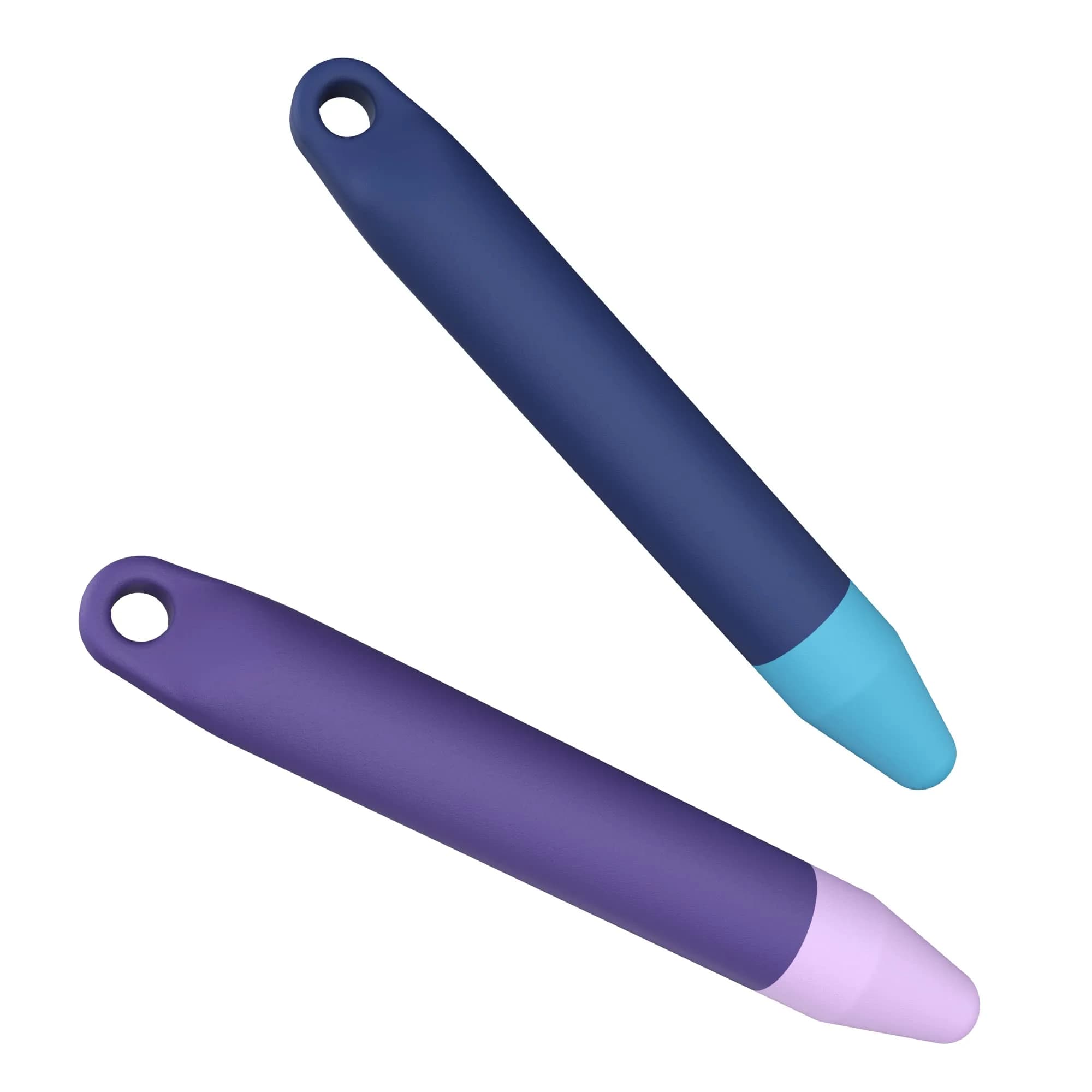 AWINNER Kid-Friendly Stylus Pens for Touch Screens 2 Pack | Purple & Blue, Compatible with Kindle, iPad, iPhone — Purple, Blue