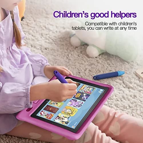 AWINNER Kid-Friendly Stylus Pens for Touch Screens 2 Pack | Purple & Blue, Compatible with Kindle, iPad, iPhone thumbnail 5