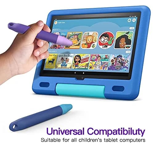 AWINNER Kid-Friendly Stylus Pens for Touch Screens 2 Pack | Purple & Blue, Compatible with Kindle, iPad, iPhone thumbnail 2