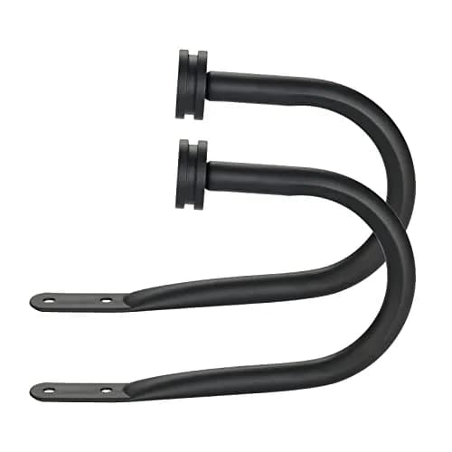 Kemmie Matte Black Decorative Curtain Holdbacks Set of 2 | Heavy-Duty Metal Wall Mount Hooks for Drapery thumbnail 1